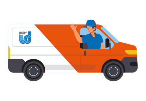 vandamgroep giphyupload team teamwork bus Sticker