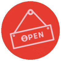 imlucy welcome sign open swing Sticker