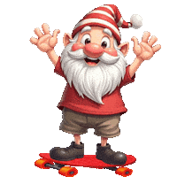 Skateboarding Cute Gnome Sticker