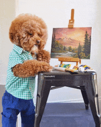 PoochofNYC dog puppy artist dogs GIF