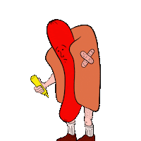 RifRafGiraffe hot dog sad shoes Sticker