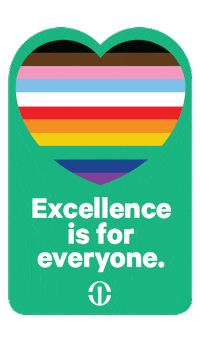 rushmedical pride flag pride heart excellence is for everyone rush heart Sticker