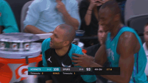 tony parker player bench GIF by NBA