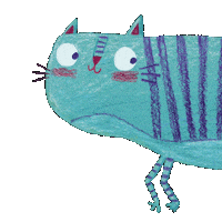 Happy Blue Cat Sticker
