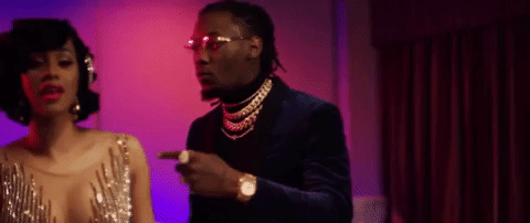 lick offset GIF by Cardi B