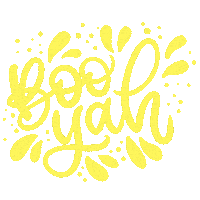evahussainart yes yellow lettering boo Sticker