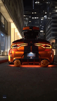 Motorist With Ultra-Orange Car Fires Up Jack-O'-Lanterns