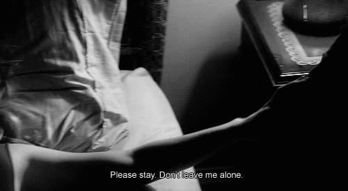 sad black and white GIF