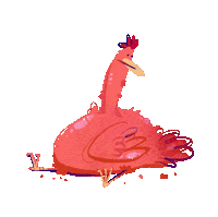 Ohredapples animal bird chicken egg Sticker
