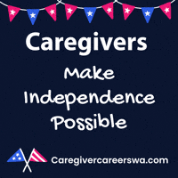 Independence Day Thank You GIF by Caregiver Careers