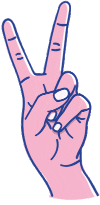 Left Hand Peace Sticker by Nevi Ayu E.