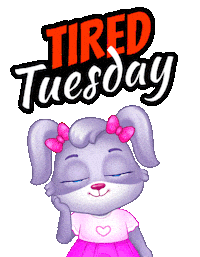 Tired Tuesday Morning Sticker by Lucas and Friends by RV AppStudios