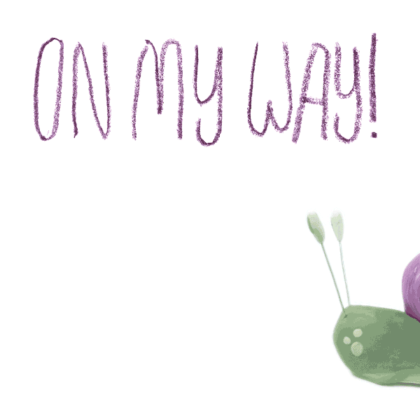 snailsandquailsart giphyupload stop motion on my way late Sticker