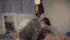 zoe kravitz pillow fight GIF