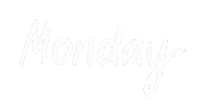 Monday White Lettering Sticker
