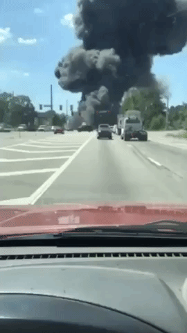 Smoke From C-130 Crash Seen on Road Near Savannah Airport