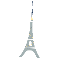 Eiffel Tower Christmas Sticker by avamay