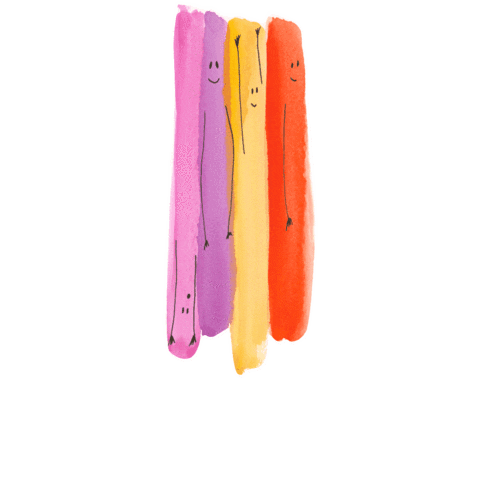 hellohelloerika art watercolor bouncy happy people Sticker