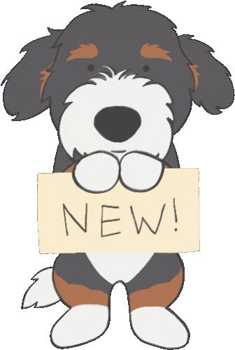 Bernedco giphyupload happy dog new Sticker