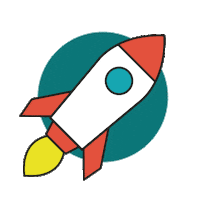 Illustration Rocket Sticker by Waanders.studio