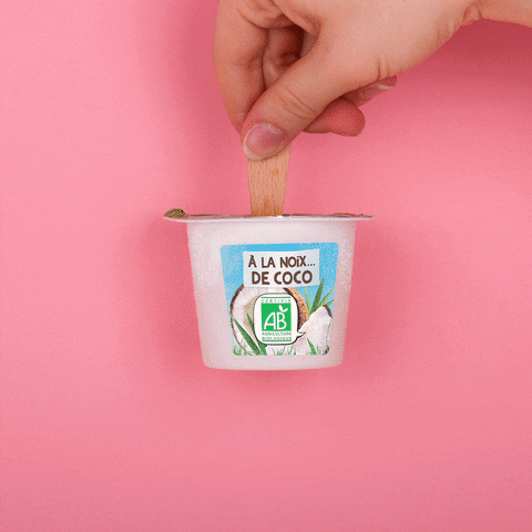 les2vaches giphyupload yaourt noix de coco GIF