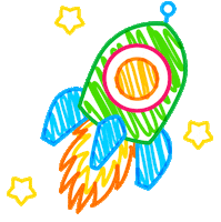 Drawing Rocket Sticker by bini games