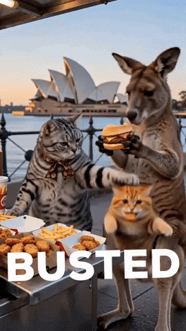 LeoandHuasheng caught busted leoandhuasheng buger cat GIF