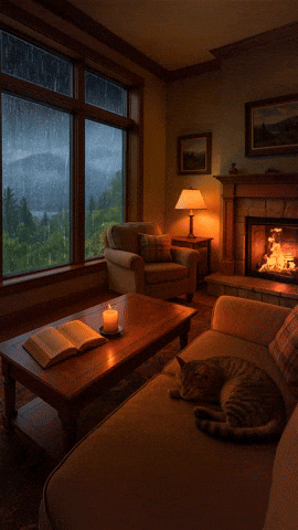 ambiancehometv cat cozy relaxing comfort GIF