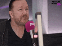 Ricky Gervais Laughing GIF by AbsoluteRadio