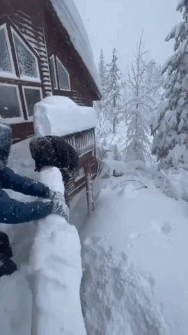 Friends Backflip Into Snow After Winter Storm Pummels Northern California