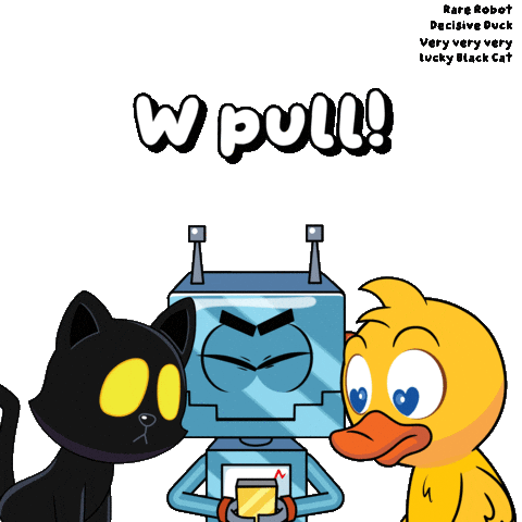 Black Cat Win Sticker by VeeFriends