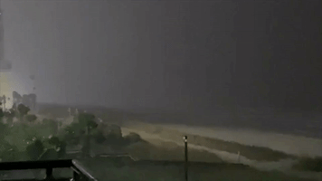 Lightning Flashes Over Myrtle Beach Amid Thunderstorm Warning