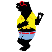 Dance Bear Sticker by カリフォルニアワイン協会