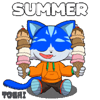 Ice Cream Cat Sticker by Toshithecat