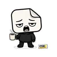 ztikix coffee tired sleepy exhausted Sticker