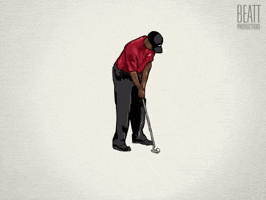 Antknee729 animation golf tiger golfing GIF