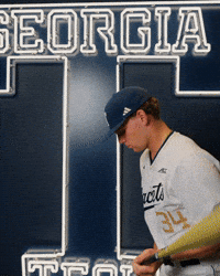Georgia Tech Baseball GIF by Georgia Tech Yellow Jackets