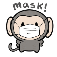 Mask Monkey Sticker by Aminal Stickers