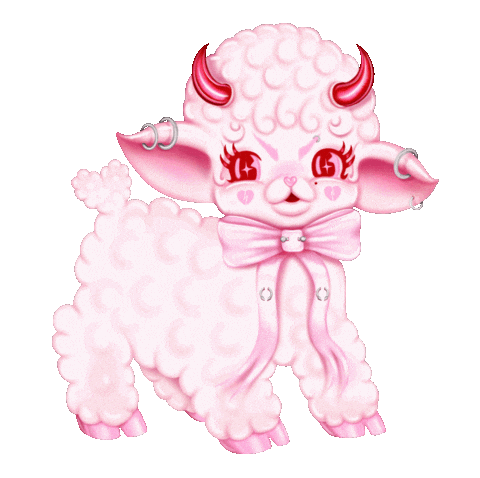 Lamb Bows Sticker by Creepy Gals