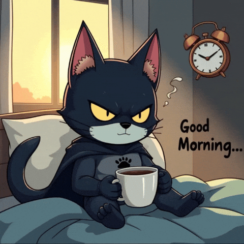 Good Morning Cat GIF by CATBAT