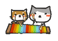 Musical Instrument Cat Sticker by yomoyeah
