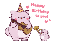 Happy Birthday To You Cat Sticker by Pembe