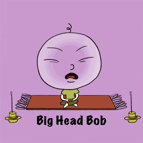 Meditation Anxiety GIF by BigHeadBob.com