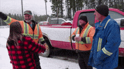 DiscoveryCanada team hug teamwork discovery channel GIF