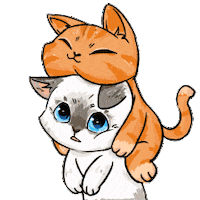 Cats Hug Sticker by UpStudiosWorld