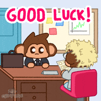 Best Of Luck Success GIF by Chimpers