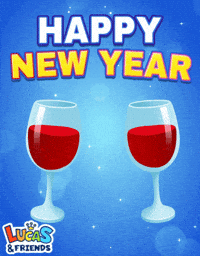 Excited New Year GIF by Lucas and Friends by RV AppStudios