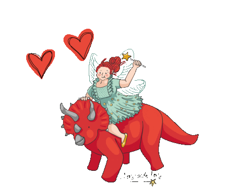 Heart Dinosaur Sticker by DenGodaFen