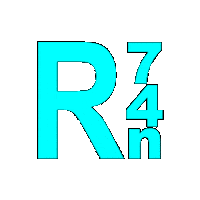R74n logo blue spin spinning Sticker