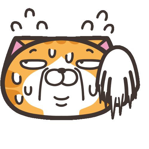 Awkward Cat Sticker by MochiDad